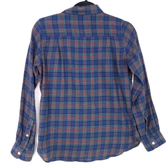 Trovata Birds of Paradis Plaid Flannel Button Front Long Sleeve Shirt Size XS - Picture 2 of 11
